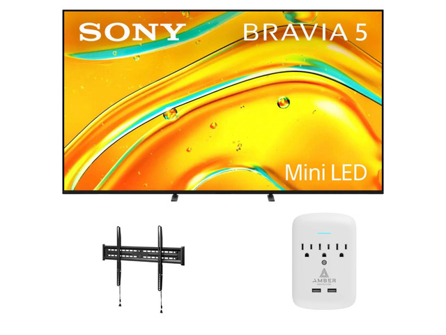 Sony K-85XR50 85' TV with FIXED-MOUNT-43-90 and 3-OUTLET-SURGE (2025)