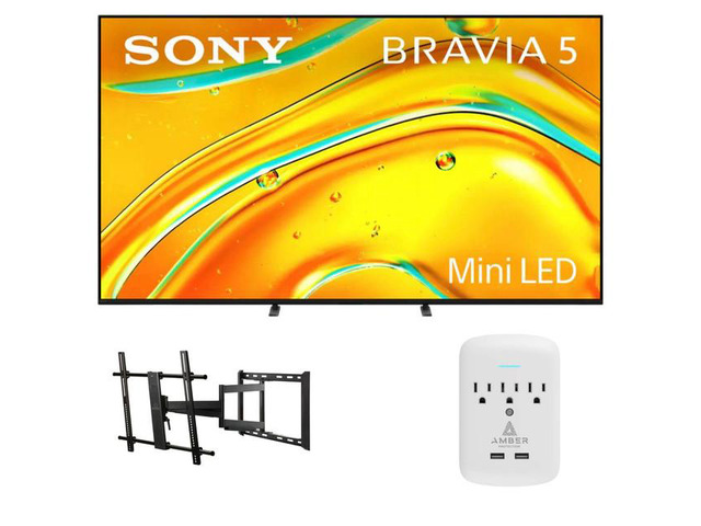 Sony K-85XR50 85' TV with FULL-MOTION-MOUNT-43-90 and 3-OUTLET-SURGE (2025)