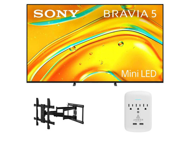 Sony K-85XR50 85' TV with XL-FULL-MOTION-MOUNT and 3-OUTLET-SURGE (2025)
