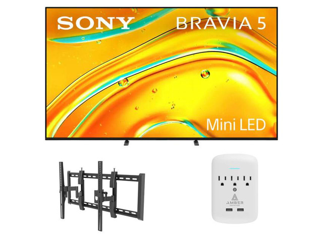 Sony K-85XR50 85' TV with TILT-EXTENSION-37-90 and 3-OUTLET-SURGE (2025)
