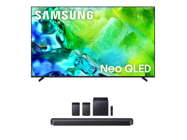 Samsung QN55QN80HA 55' QLED TV with HW-Q990F Soundbar and Subwoofer (2026)
