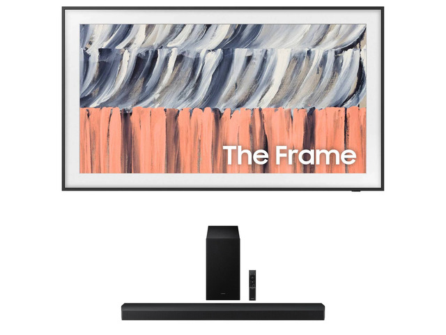 Samsung QN55LS03HE 55' QLED 4K TV with HW-B750F Soundbar and Sub (2026)