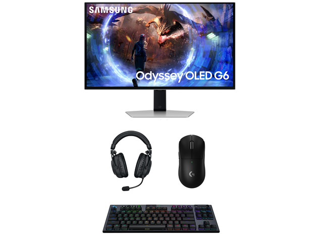 Samsung LS27DG602SNXZA 27' G60SD Odyssey OLED QHD 360Hz Gaming Monitor with PRO-X-2-LIGHTSPEED Headset, G915 Keyboard, and PRO-X-2-SUPERLIGHT Mouse...