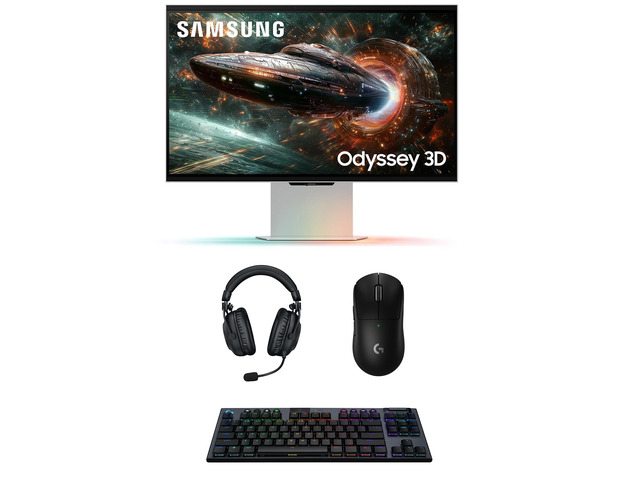 Samsung LS27FG900XNXZA G90XF 27' Odyssey 3D 4K 165Hz Gaming Monitor with PRO-X-2-LIGHTSPEED Headset, G915 Keyboard, and PRO-X-2-SUPERLIGHT Mouse...