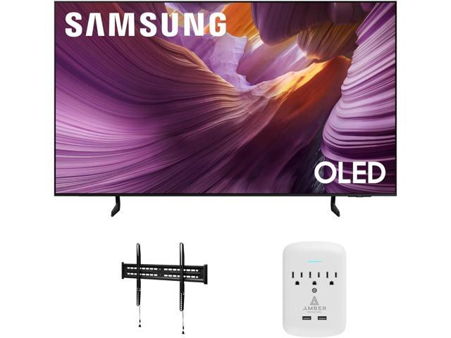 Samsung QN83S85FAEXZA 83 Inch OLED HDR 4K Smart TV with a Walts TV FIXED-MOUNT-43-90 TV Mount for 43'-98' TVs and Amber Protection 3-OUTLET-SURGE...