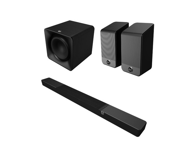 Klipsch FLEXUS-300-SOUNDBAR 5.1.2 Sound Bar Ebony with Klipsch FLEXUS-20-SUB Compact Wireless 12 Subwoofer and Klipsch FLEXUS-200-SURROUND Enhanced...