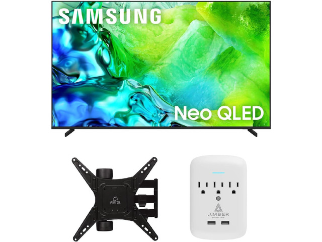 Samsung QN55QN80H TV with FULL-MOTION-MOUNT-32-65 and 3-OUTLET-SURGE (2026)