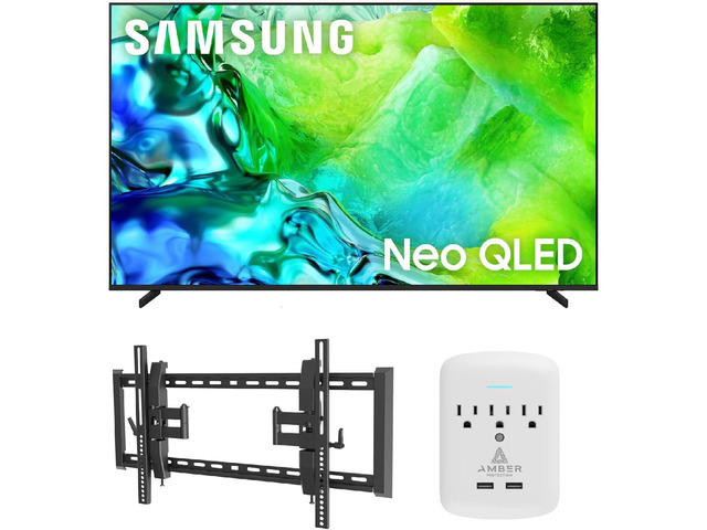 Samsung QN55QN80H TV with TILT-EXTENSION-37-90 and 3-OUTLET-SURGE (2026)