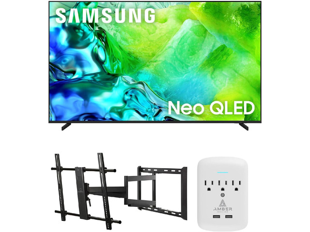 Samsung QN65QN80H TV with FULL-MOTION-MOUNT-43-90 and 3-OUTLET-SURGE (2026)
