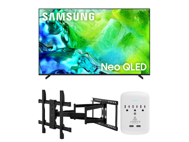 Samsung QN65QN80H TV with XL-FULL-MOTION-MOUNT and 3-OUTLET-SURGE (2026)