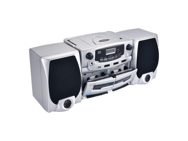 Supersonic SC-2121BT Bluetooth Entertainment Audio System Bluetooth 5.0 op Loading MP3/CD Player AM/FM Radio USB Input Double Cassette Recorder High-Performance Detachable Speakers AC/DC - image 2