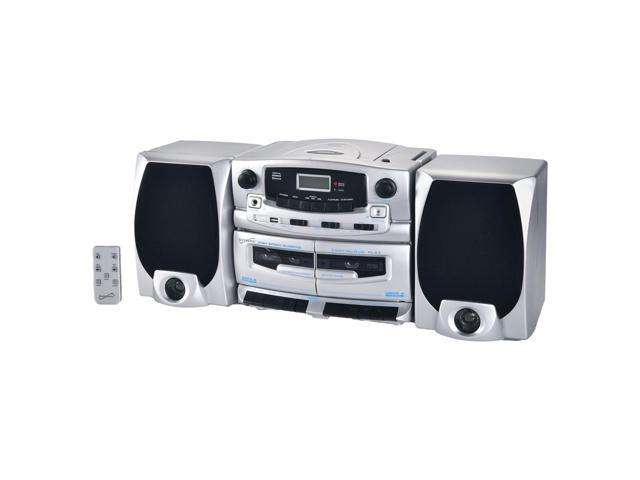 Supersonic SC-2121BT Bluetooth Entertainment Audio System Bluetooth 5.0 op Loading MP3/CD Player AM/FM Radio USB Input Double Cassette Recorder High-Performance Detachable Speakers AC/DC - image 3
