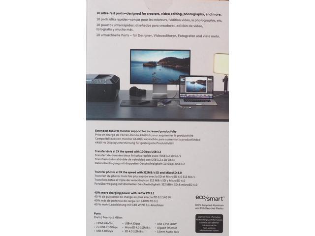 Hyper - HyperDrive Next​ 10 Port USB-C Hub, 4K HDMI, Ethernet, 2 USB-C, 2 USB-A, microSD/SD, travel dock for MacBook/PC - Midnight Blue - image 3