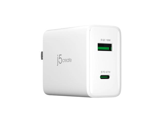 j5create - 67W GaN USB-C® 2-Port Charger - White - image 2