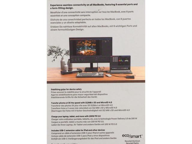 Hyper - HyperDrive Next​ 8 Port USB-C Hub, 4K HDMI, USB4/Thunderbolt 4, 1 USB-C, 2 USB-A, microSD/SD, travel dock for MacBook/PC - Space Gray - image 4