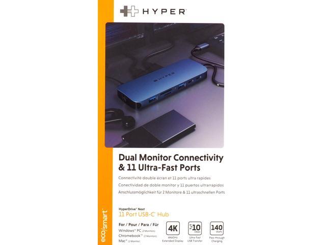 Hyper - HyperDrive Next​ 11 Port USB-C Hub, dual 4K HDMI, Ethernet, 2 USB-C, 2 USB-A, microSD/SD, travel dock for PC/Chromebook - Midnight Blue - image 3