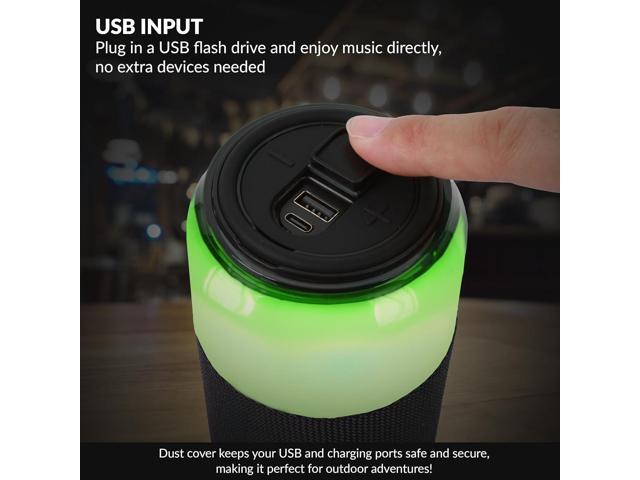 Supersonic SC-2335BT SodaBoom Multi-Color Glowing Portable Bluetooth Speaker Black