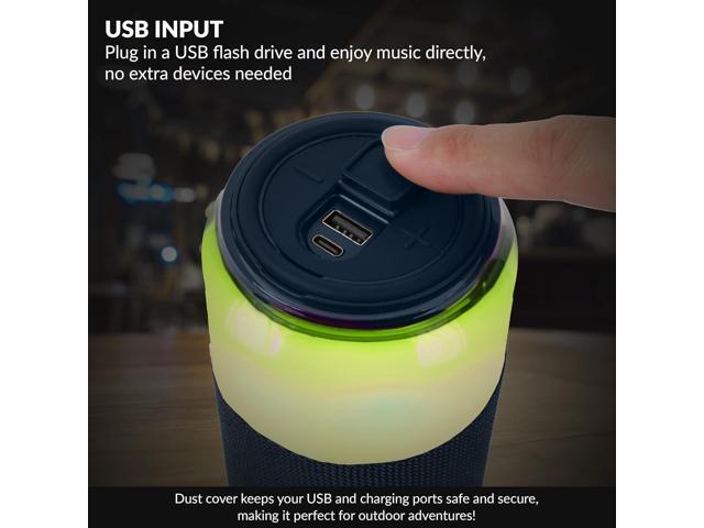 Supersonic SC-2335BT SodaBoom Multi-Color Glowing Portable Bluetooth Speaker Blue