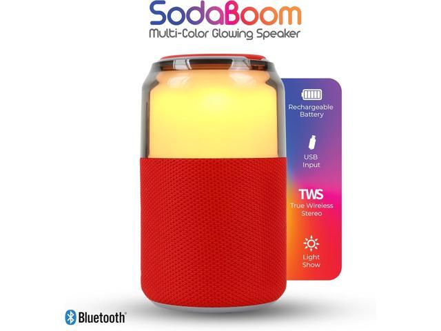 Supersonic SC-2335BT SodaBoom Multi-Color Glowing Portable Bluetooth Speaker Red