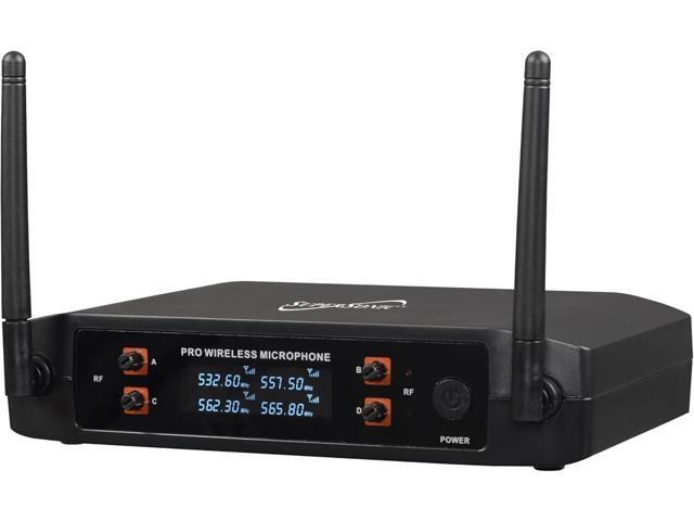 Supersonic SC-909 2.4G 4 Channel Wireless Microphone System 160FT Range, Crystal Clear Sound