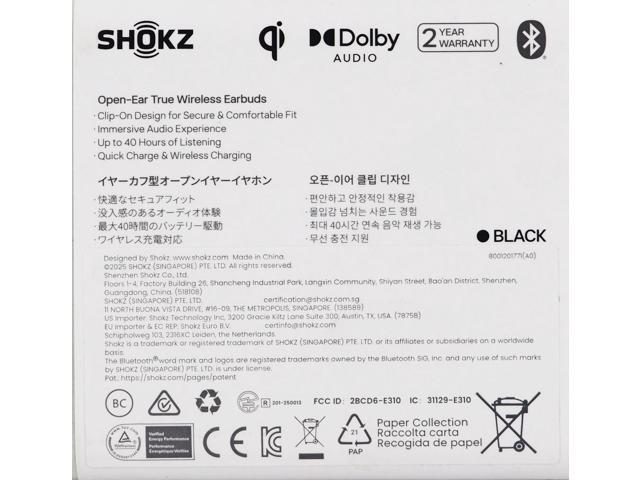 Shokz - OpenDots ONE Open-Ear Clip-On True Wireless Bluetooth Earbuds - Black - image 5