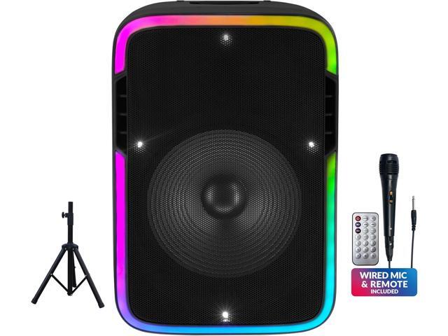 Supersonic IQ Sound 15-inch Portable Bluetooth Speaker w/True Wireless Stereo LED Light Show FM Radio Tripod Microphone IQ-4715DJBT