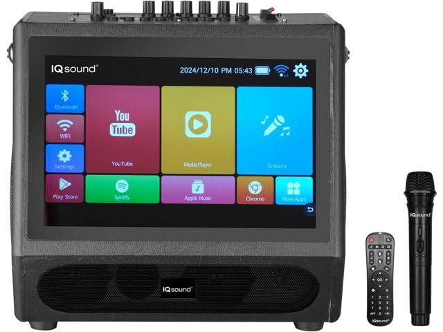 Supersonic IQ Sound Portable Karaoke System, 12.1 Touch Screen, 5000W Peak, Bluetooth, WiFi, HDMI, FM, Mic IQ-1505WK