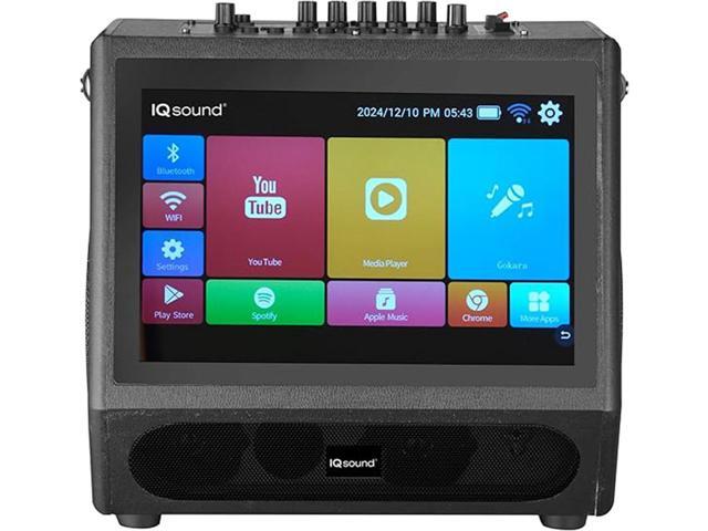 Supersonic IQ Sound Portable Karaoke System, 12.1 Touch Screen, 5000W Peak, Bluetooth, WiFi, HDMI, FM, Mic IQ-1505WK