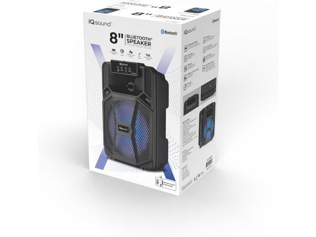 Supersonic IQ Sound IQ-2108BT Cyber Flex8 8' Portable Bluetooth Speaker w/TWS, LED Lights, USB/SD/AUX/Mic/FM, 5W RMS, 1200mAh