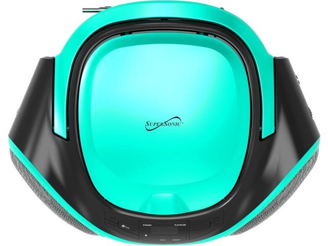 Supersonic SC-726BT Portable CD Player AM/FM Radio Bluetooth LED AC/DC Teal