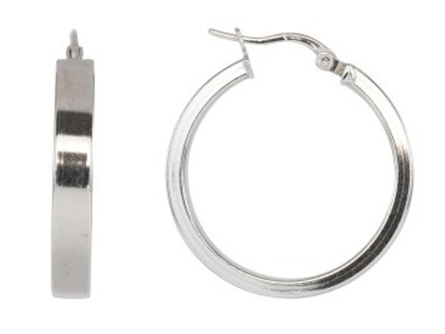 925 ITALIAN SILVER 20MM PLAIN HOOPS