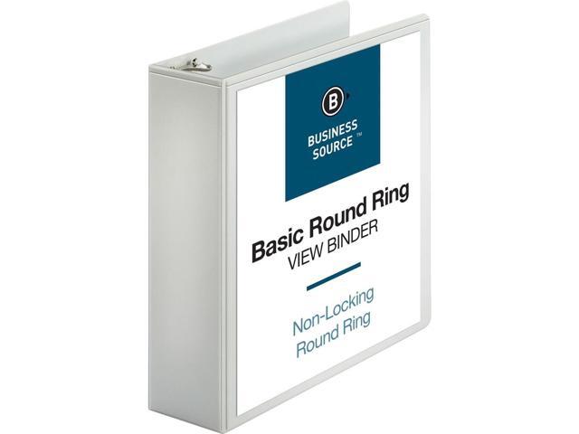 Business Source View Binder w/ 2 Inside Pockets 3' Capacity White 09959