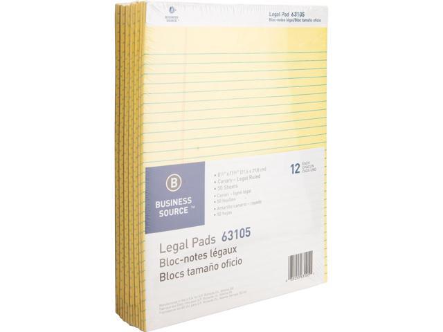Business Source Legal Pads Legal Ruled 50 Sht 8-1/2'x11-3/4' 12Pack CA 63105