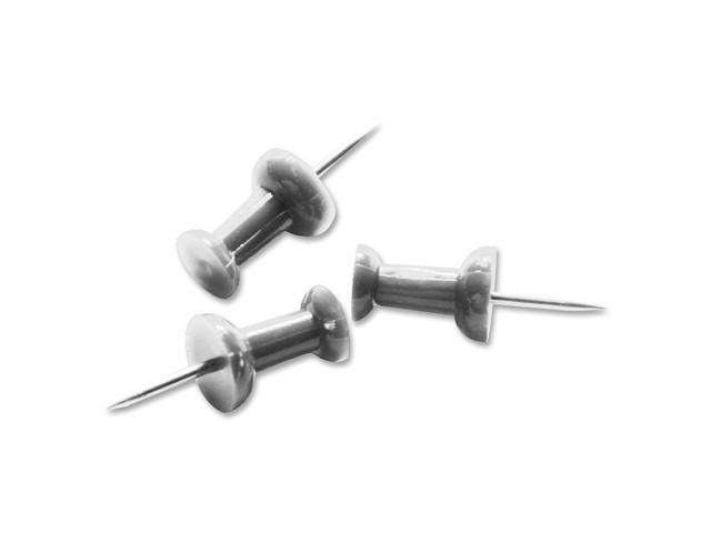 Business Source Pushpins 3/8' Point 1/2'x1/4' Head 100/BX Aluminum 81008
