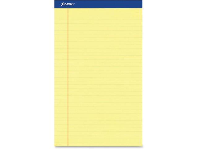 Ampad Perforated Writing Pad 8 1/2 x 11 3/4 Canary 50 Sheets Dozen 20220