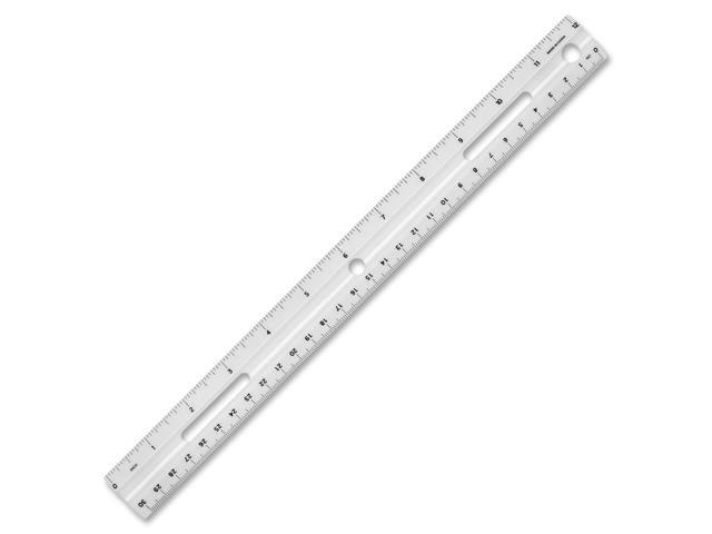 Business Source Plastic Ruler Beveled Edges 12'L White 32365