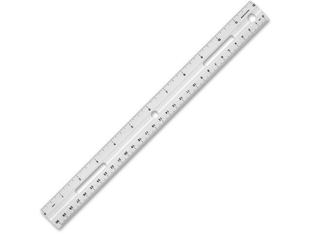 Business Source Plastic Ruler Beveled Edges 12'L White 32365