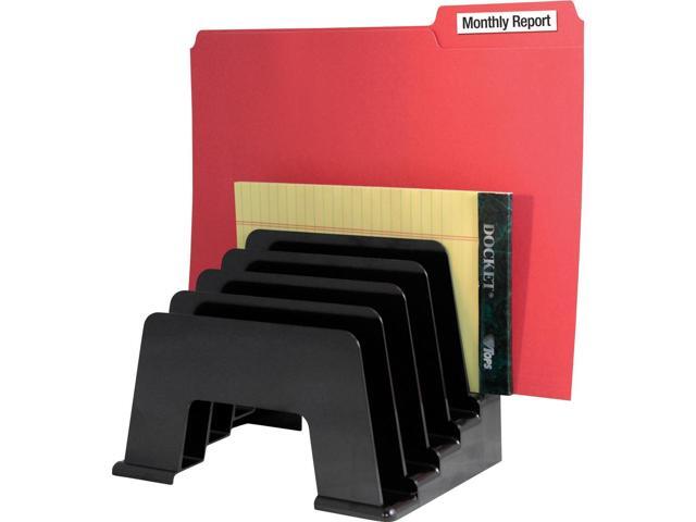 Kantek Organizer Sorter Five Compartments 8'x5-3/4'x6' Black S1430