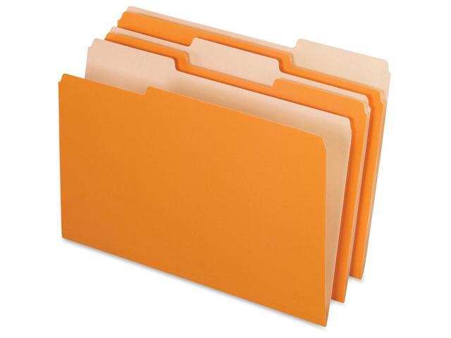 Pendaflex Interior File Folders 1/3 Cut Top Tab Legal Orange 100/Box 435013ORA