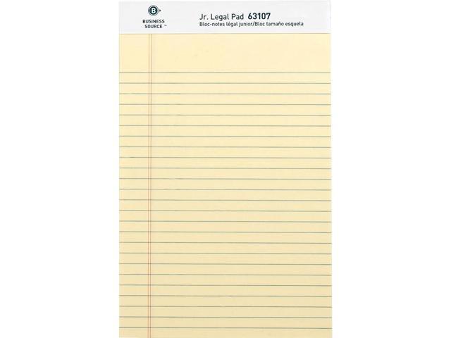 Business Source Legal Pads Jr. Legal Ruled 50 Sht 5'x8' 12Pack CA 63107