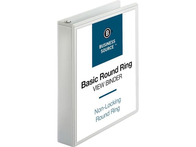 Business Source View Binder w/ 2 Inside Pockets 1-1/2' Capacity White 09955