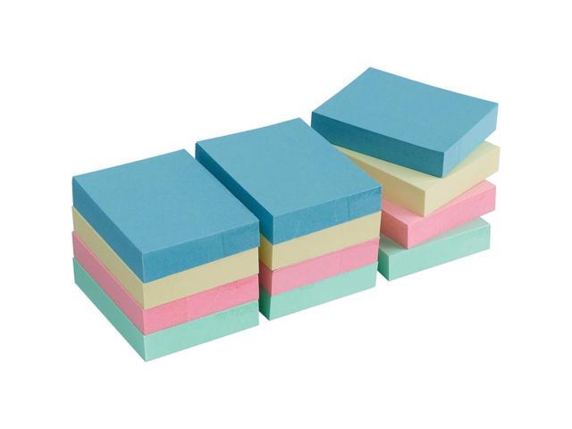 Business Source Adhesive Notes Plain 1-1/2'x2' 100 Sh/PD 12/PK AST Pastel 16500