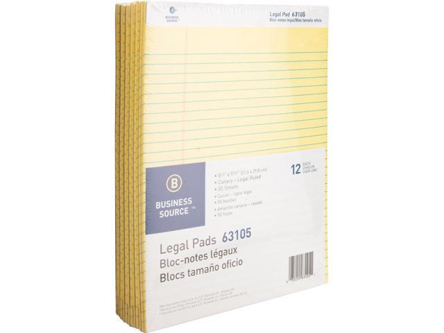 Business Source Legal Pads Legal Ruled 50 Sht 8-1/2'x11-3/4' 12Pack CA 63105