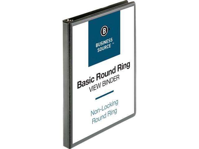 Business Source View Binder w/ 2 Inside Pockets 1/2' Capacity Black 09950