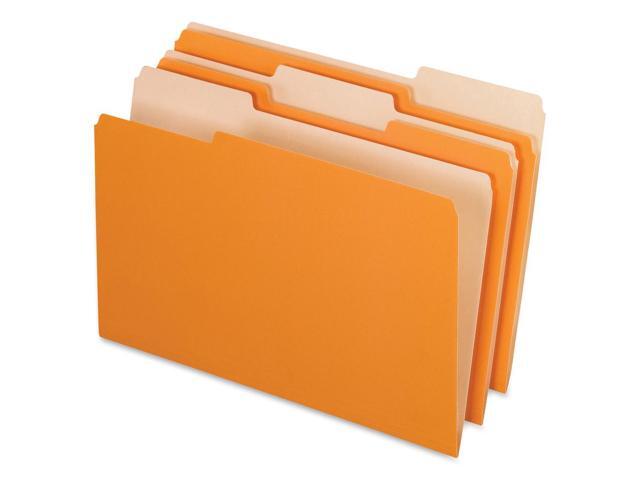 Pendaflex Interior File Folders 1/3 Cut Top Tab Legal Orange 100/Box 435013ORA