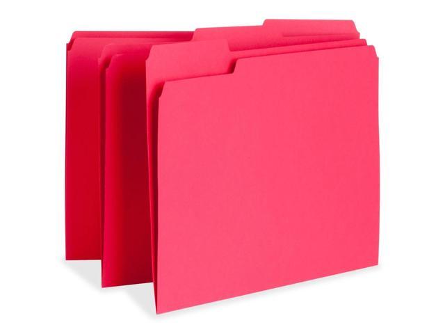 Business Source File Folder 1-Ply 1/3 Cut Assorted Tabs Letter 100/BX RD 65776