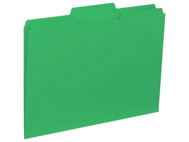 Business Source File Folder Interior Ltr 1/3' Cut 100/BX Green 43563
