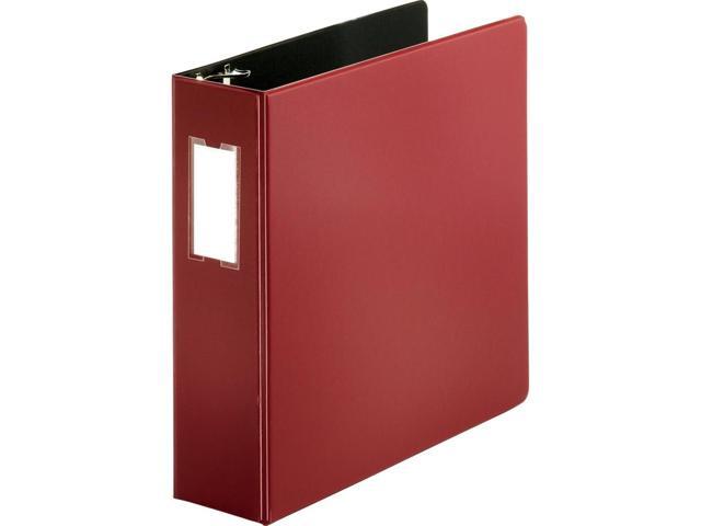 Business Source D-Ring Binder w/Label Holder Hvy-Dty 3' Burgundy 33114