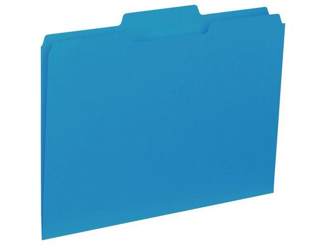 Business Source File Folder Interior Ltr 1/3' Cut 100/BX Blue 43562