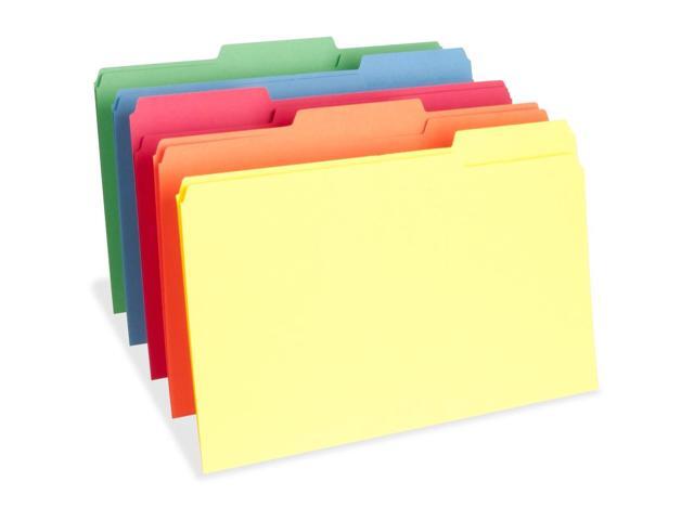 Business Source Color File Folders Legal 11PT 1/3 Cut 1' Exp. 100/BX AST 65781